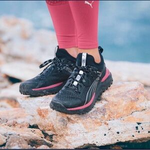 PUMA Black & Pink Trail Running Sneakers
